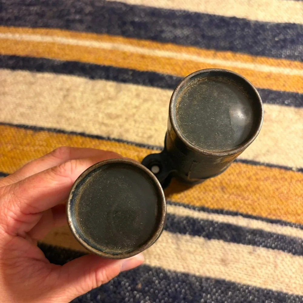 VTG Binoculars Black Antique Field Glasses Steampunk Decor Academia Office